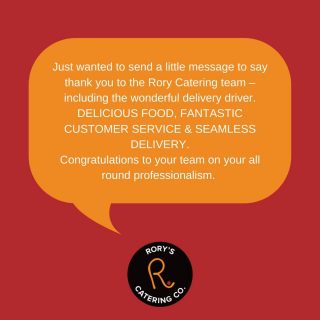 A lovely message from one of our customers 🧡 If you'd like to impress your guests with some delicious catering at your next working lunch, morning tea or meeting, why not give us a try?⠀ ⠀
⠀⠀⠀⠀⠀⠀⠀⠀⠀⠀⠀⠀⠀⠀ ⠀
We’ll also cater for special dietary needs including low gluten, vegetarian, and vegan. PLUS we’ll have COVID/Individual packaging available if required. ⠀⠀⠀⠀⠀⠀⠀⠀⠀ ⠀
⠀⠀⠀⠀⠀⠀⠀⠀⠀ ⠀
Contact Louise on 0423450115 or via email functions@roryscateringco.com.au and we'll even deliver to your office.⠀⠀⠀⠀⠀⠀⠀⠀⠀⠀⠀